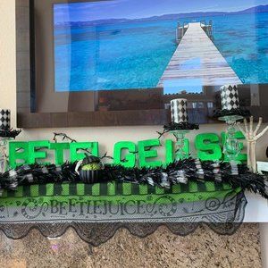 Betelgeuse - Beetlejuice paper mâché block letters -Neon Green